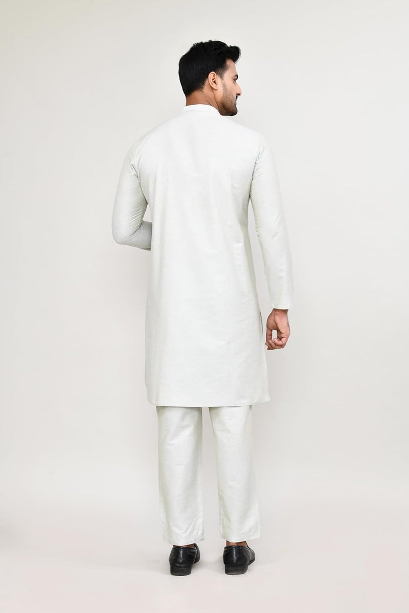 POLY2FAB Hathkargha Cotton Kurta for Men | Full Sleeve Regular Fit Kurta with Mandarin Collar | Traditional, Festive & Wedding Ethnic Wear - Image 2